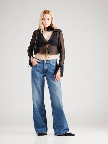 TOPSHOP Wide Leg Jeans i blå