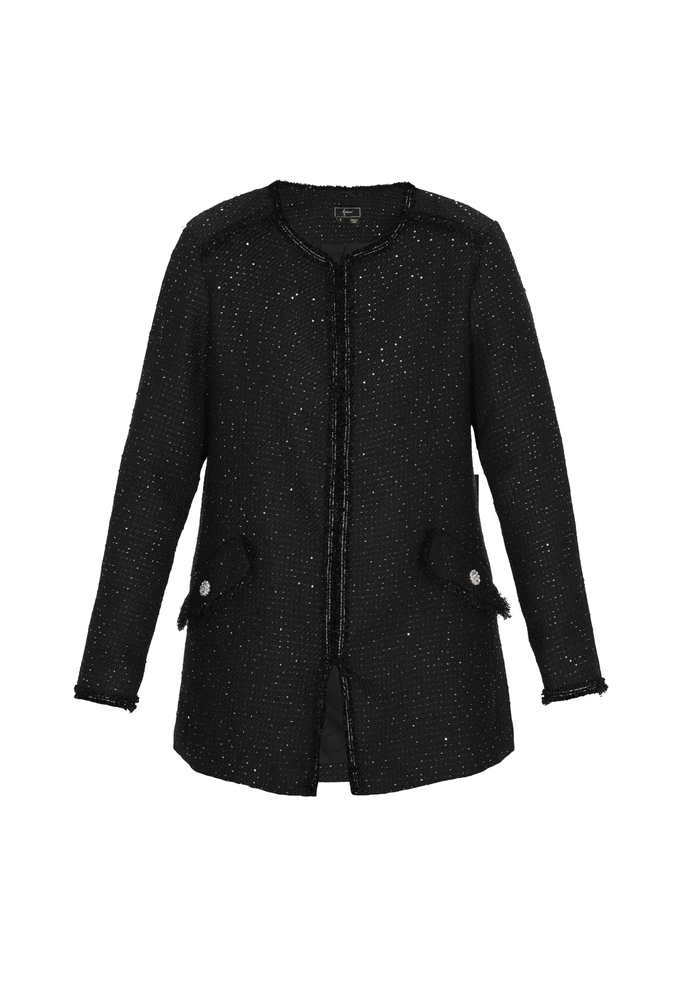 Sacou de la faina pe negru: față