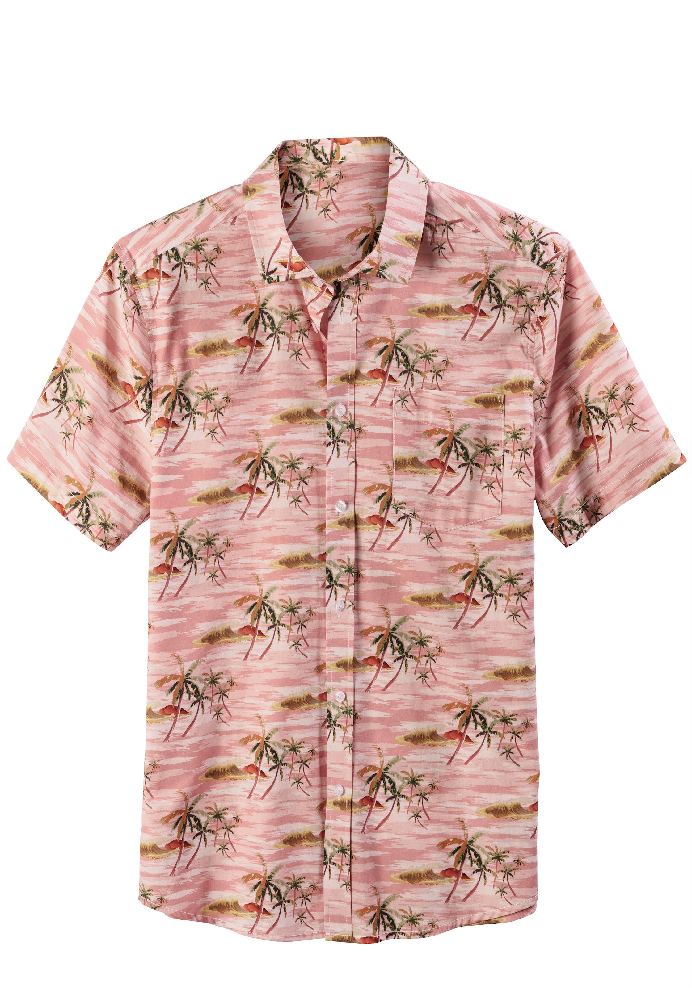 BEACH TIME Button Up Shirt in Pink: front