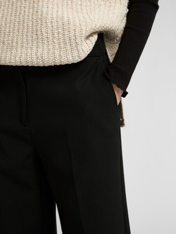 SELECTED FEMME Regular Trousers with creases in Black