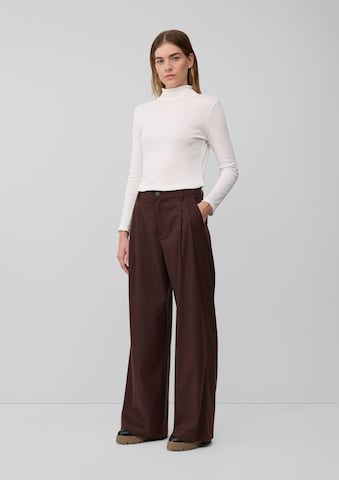 Wide Leg Pantalon à pince s.Oliver en marron : devant