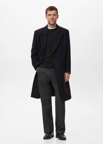 MANGO MAN Regular Pleat-Front Pants 'Blouson' in Grey