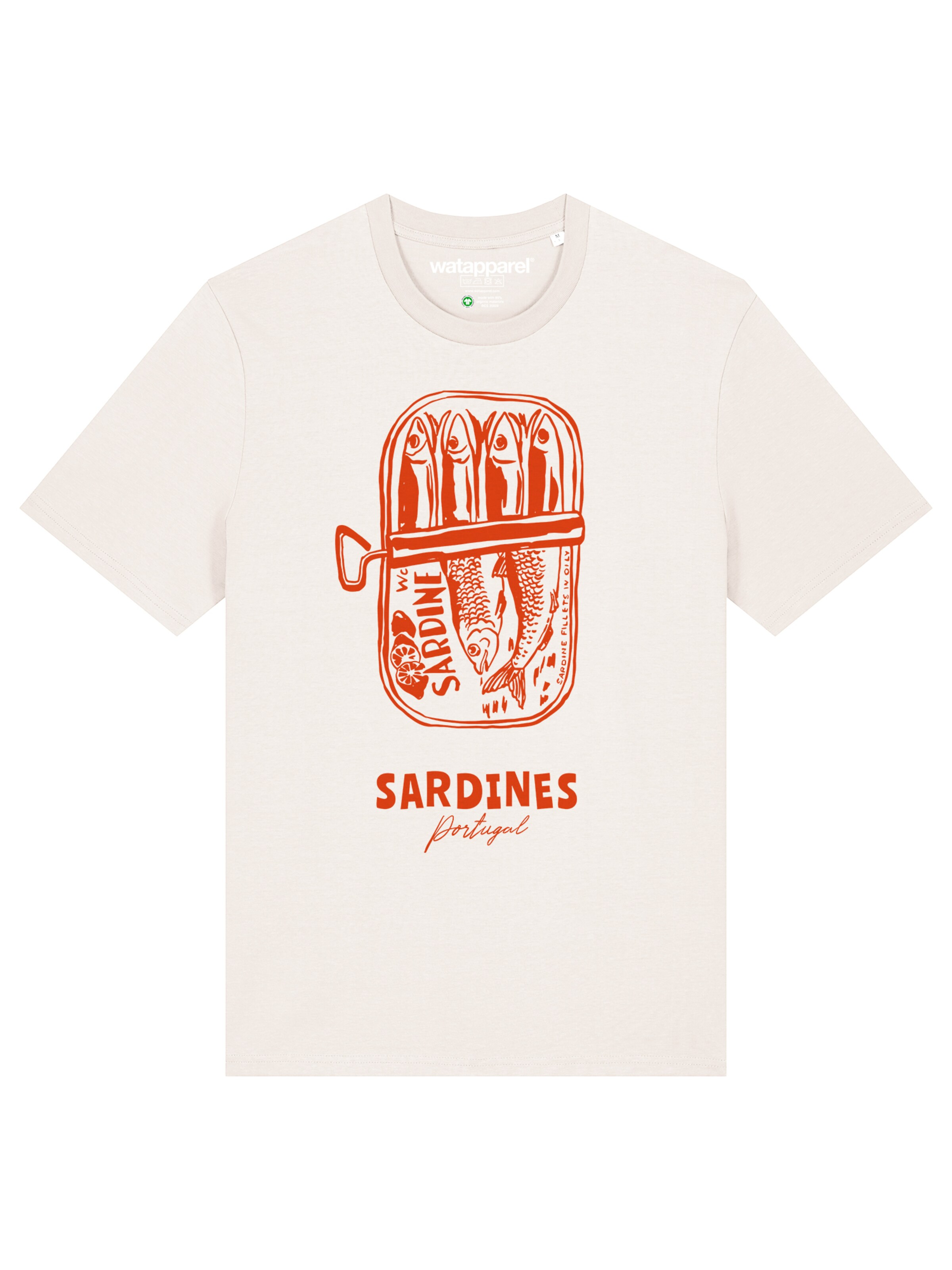 T-Shirt 'Sardines Portugal' Watapparel en blanc : devant