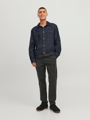 JACK & JONES Tapered Pleat-Front Pants 'JPSTAce JJHarvey' in Grey