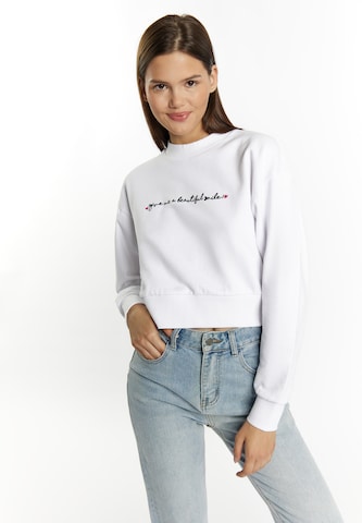 MYMOSweater majica 'Keepsudry' - bijela boja: prednji dio