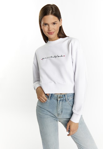 MYMO Sweatshirt 'Keepsudry' in Weiß: predná strana