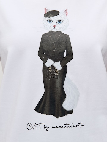 CAT by Maniita Lacitta Shirt 'CAT IN BLACK' in Wit