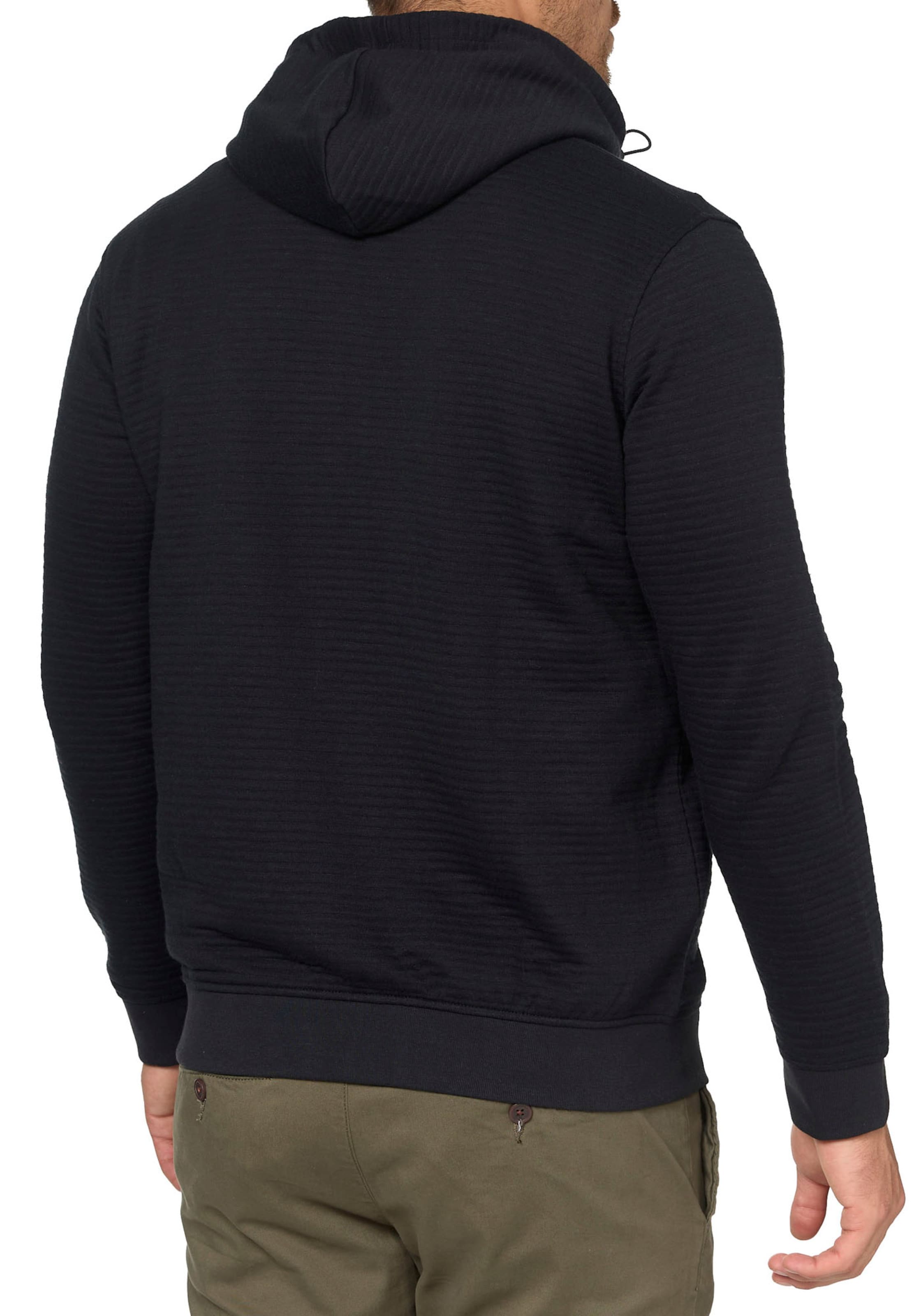 INDICODE JEANS Zip-Up Hoodie in Black