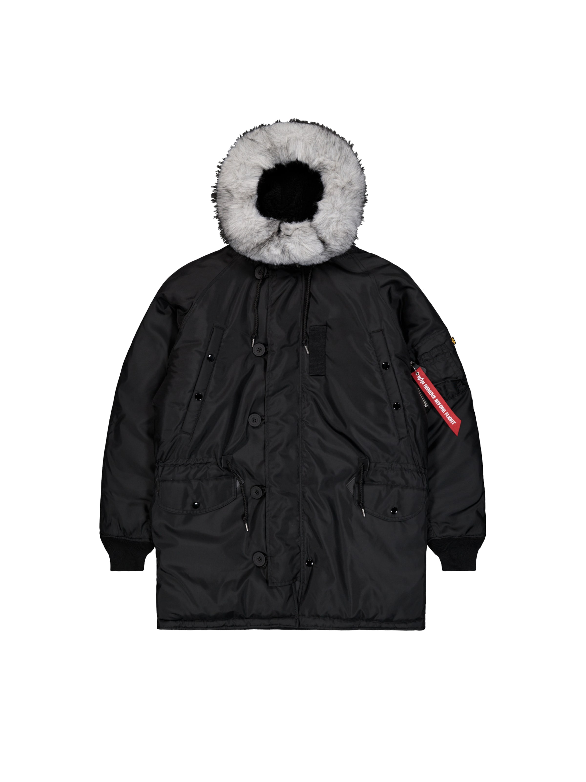 ALPHA INDUSTRIES Parka 'N-3A' in Schwarz: Vorderseite