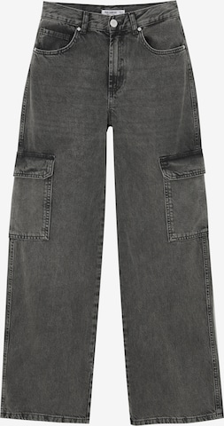Pull&Bear Wide Leg Jeans in Grau: predná strana