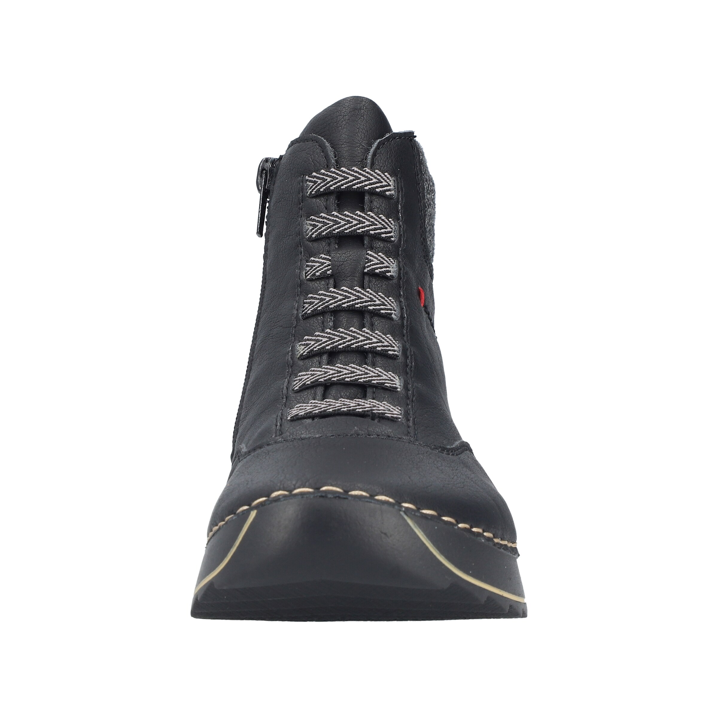 Rieker Lace-Up Ankle Boots in Black