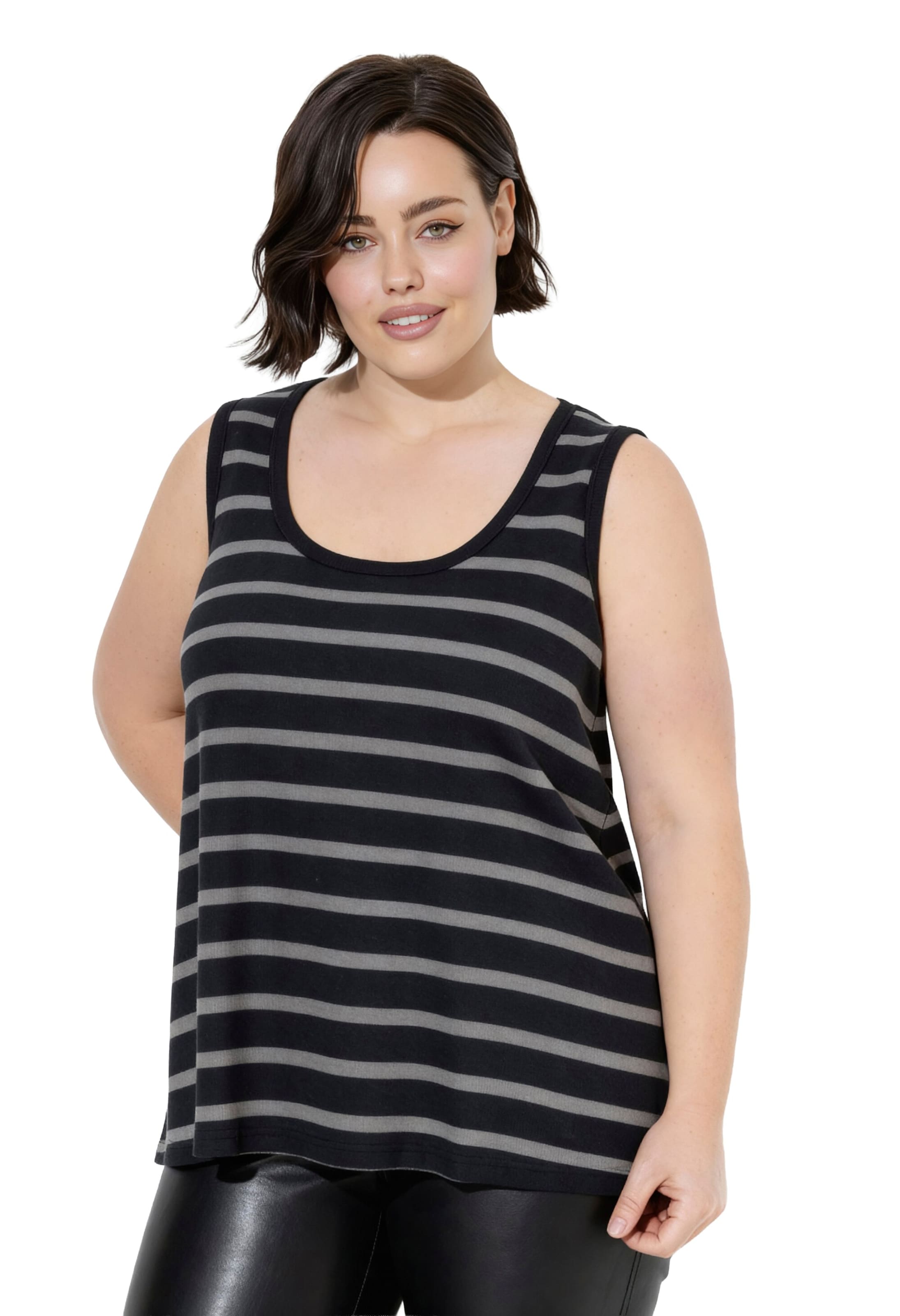 Ulla Popken Top in Schwarz: Vorderseite