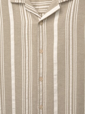 Pull&Bear Comfort fit Button Up Shirt in Brown
