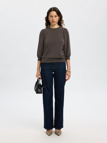 Sweat-shirt 'SLFTenny' SELECTED en marron