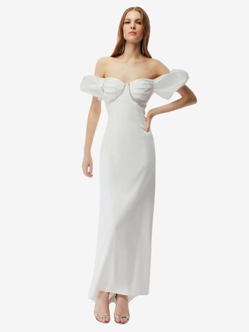 NOCTURNE Evening Dress in White: front