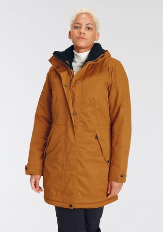 Maier Sports Outdoor Coat in Brown: front