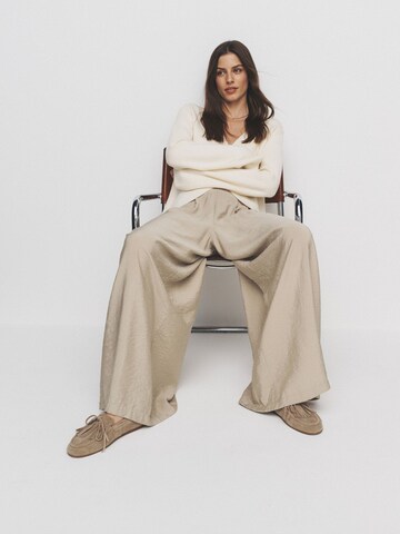 The Set Široký strih Nohavice - Béžová