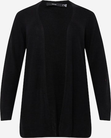 Vero Moda Curve Плетена жилетка 'NEWLEXSUN' в черно: отпред