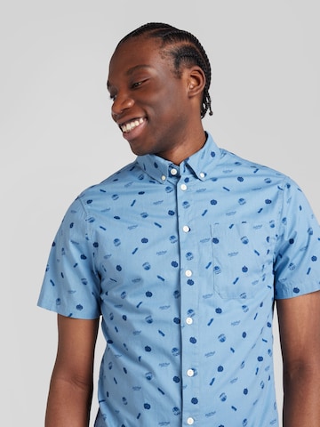 BLEND Slim fit Button Up Shirt in Blue