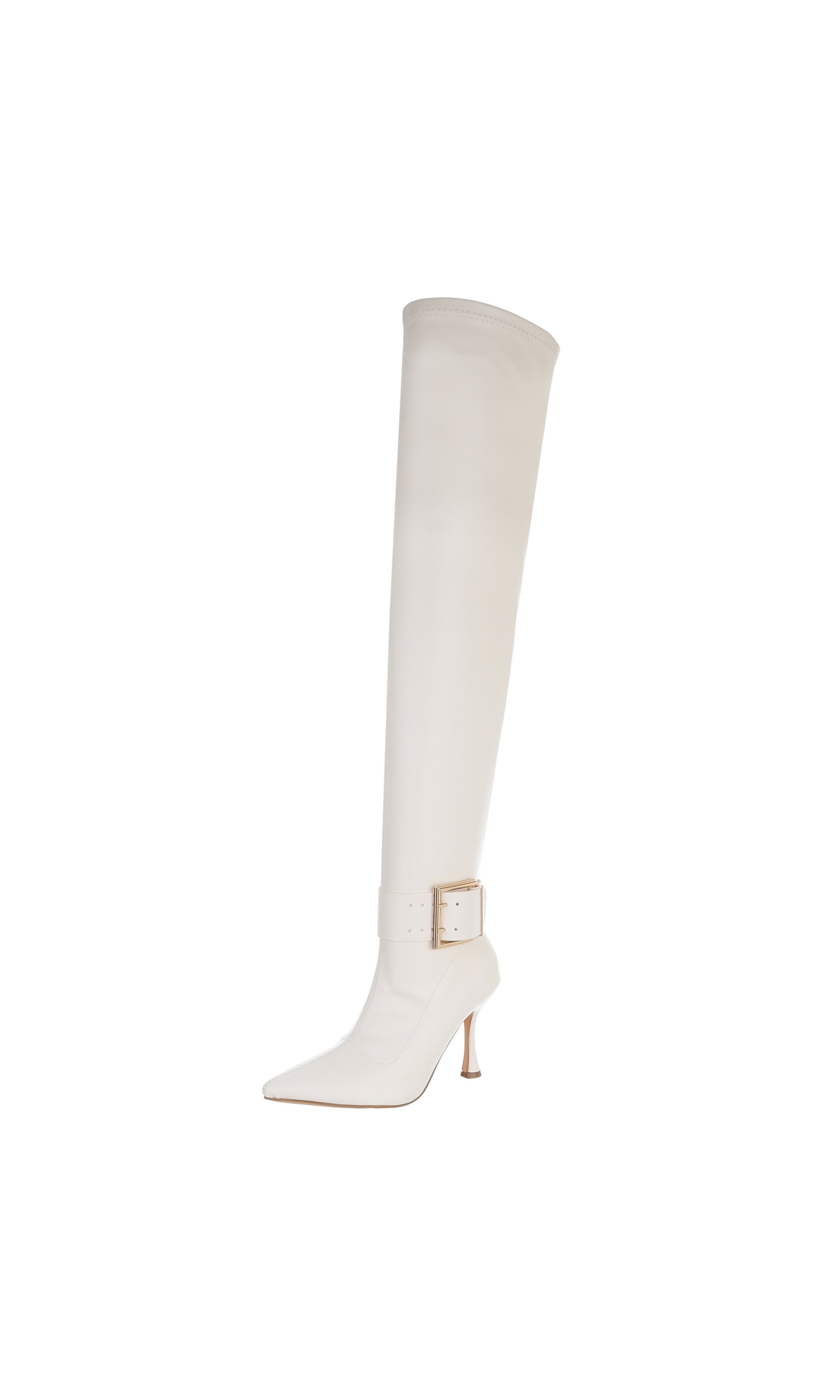 Ital-Design Over the Knee Boots in White: front