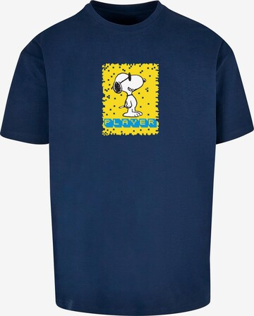 Merchcode Shirt 'Peanuts - Player' in Blauw: voorkant