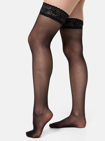 Nur Die Hold-up stockings 'Goodbye Laufmaschen' in Black: front