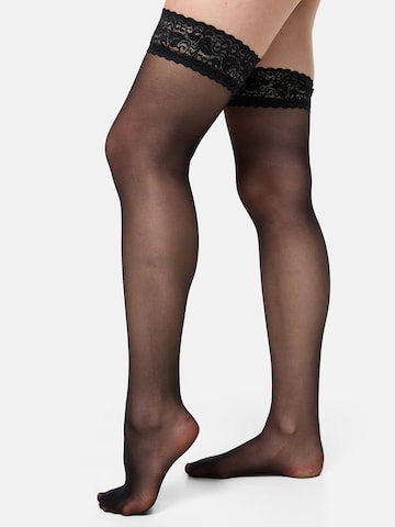 Nur Die Hold-up stockings 'Goodbye Laufmaschen' in Black: front