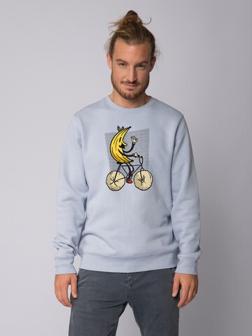 Felpa ' Banana Rider ' di Watapparel in blu: frontale