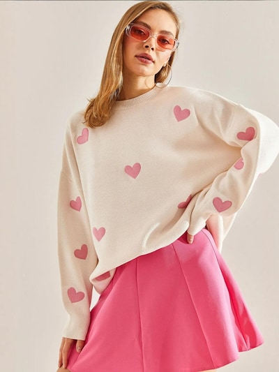 Pullover 'Pullover' in S-M Bianco Lucci di colore beige / rosa, Visualizzazione prodotti