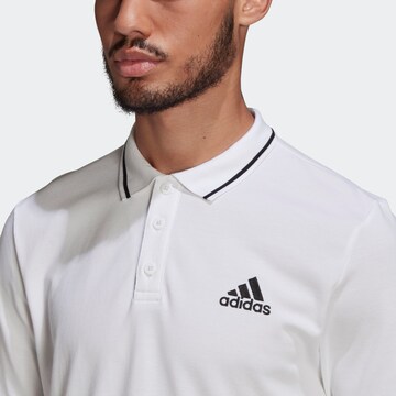 ADIDAS SPORTSWEAR Skinny Performance Shirt 'Aeroready Essentials Piqué Small Logo' in White