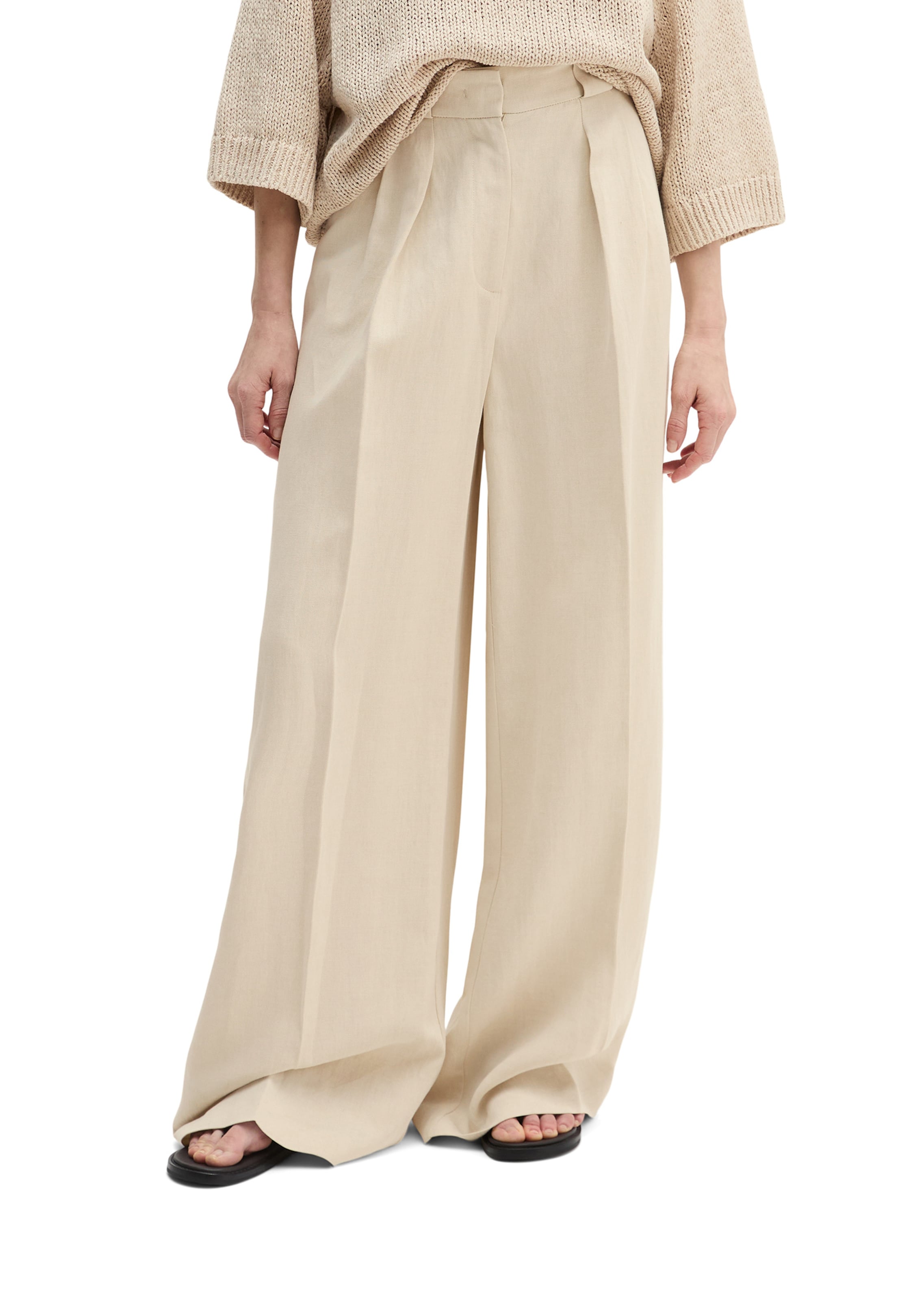Wide Leg Pantalon à plis Marc O'Polo en beige