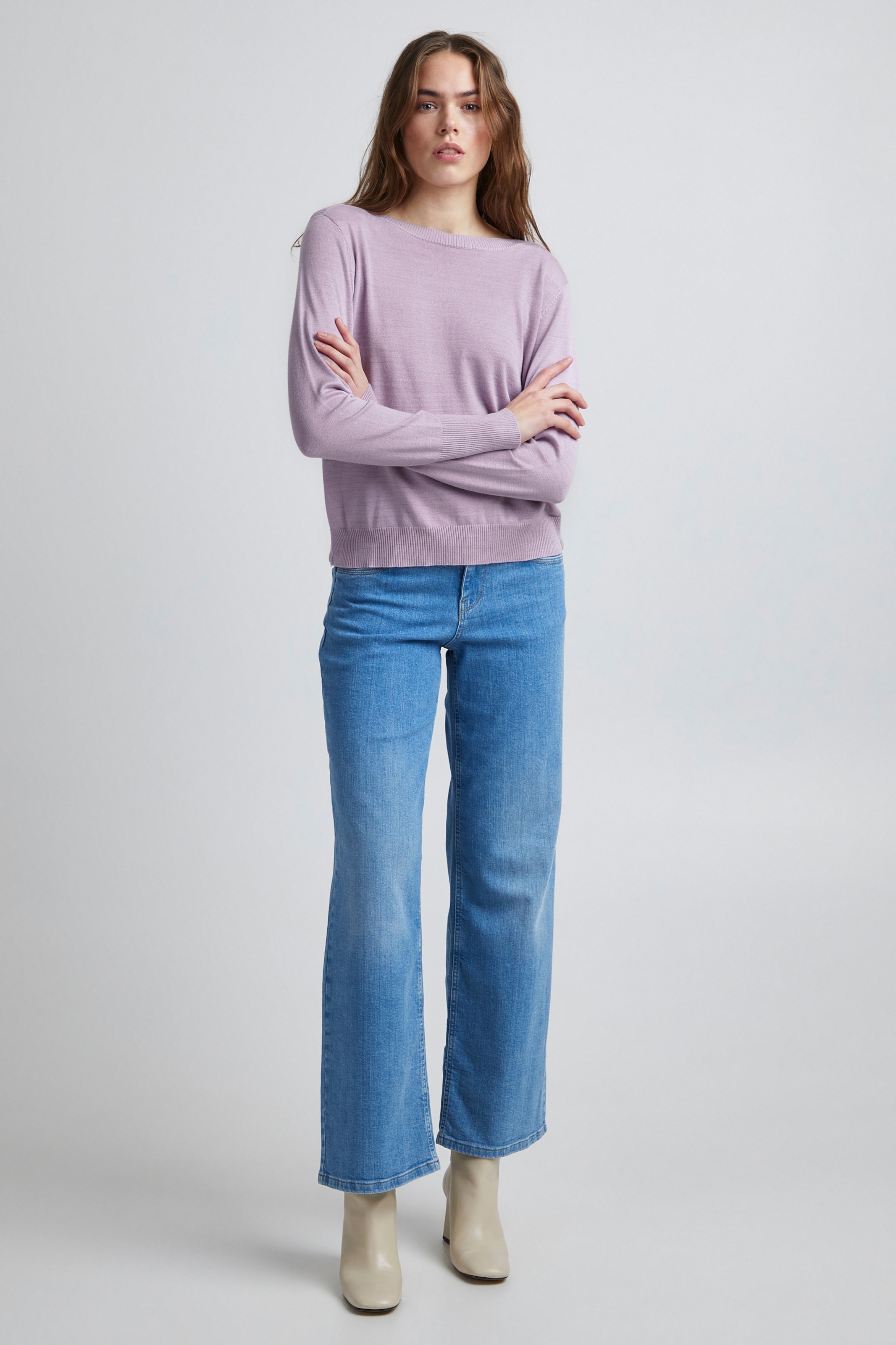 Frauen Große Größen PULZ Jeans Pullover 'SARA' in Lila - WX73386