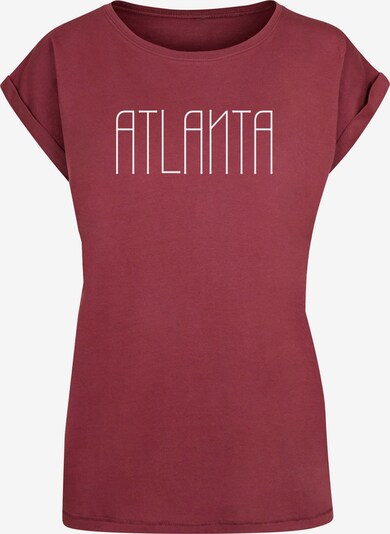 Merchcode T-shirt 'Atlanta X' en rouge cerise / blanc, Vue avec produit