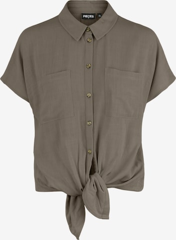 PIECES Blouse 'Vinsty' in Brown: front
