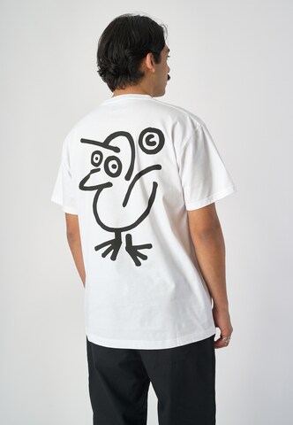 Cleptomanicx T-Shirt 'Sketch Gull' in Weiß