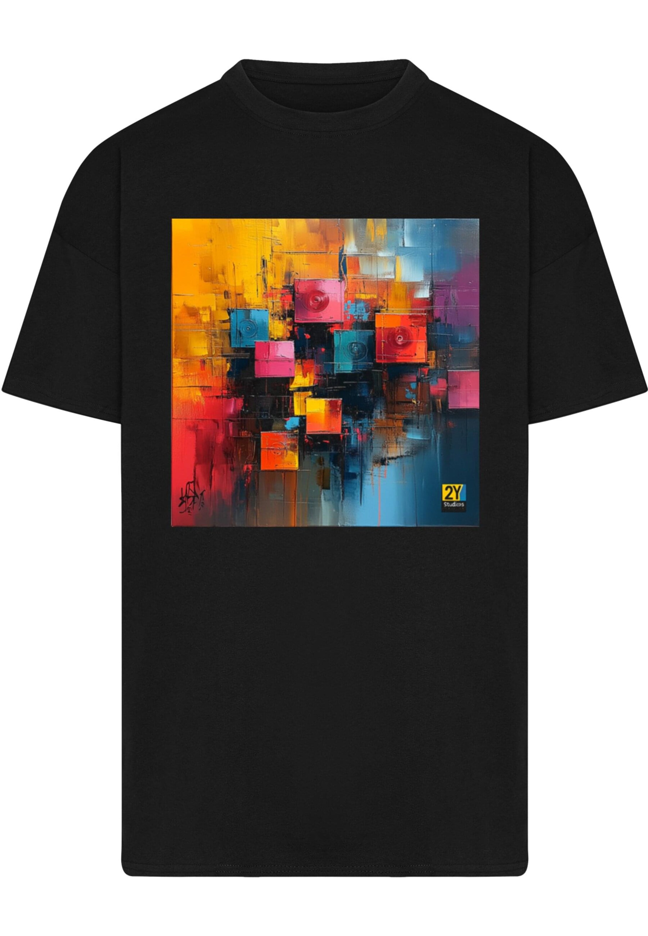 2Y Studios Shirt 'Abstract Art' in Black: front