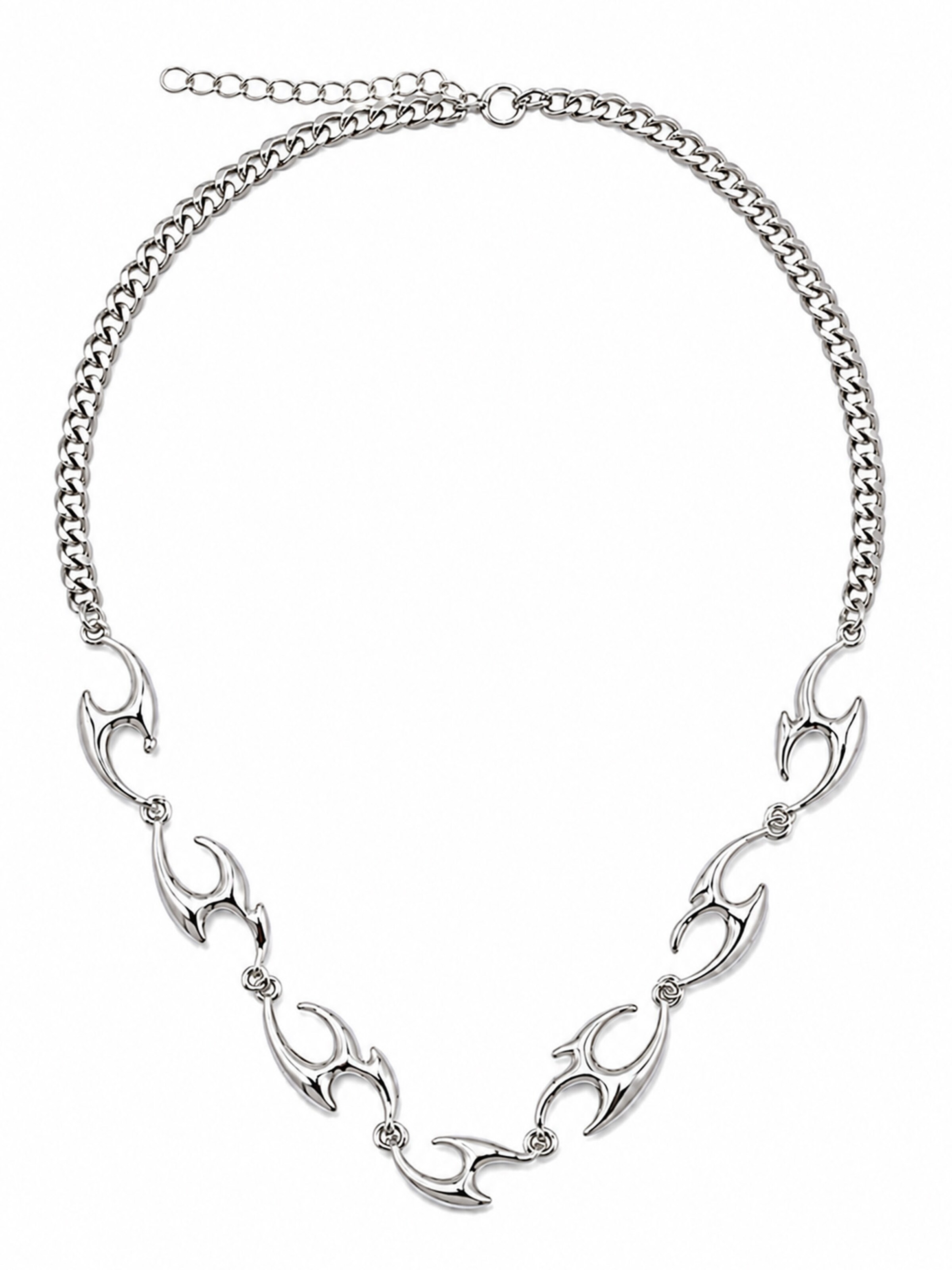Nightini Necklace 'Feuer Flammen' in Silver: front