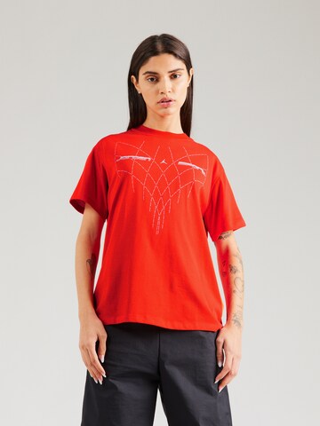 T-shirt fonctionnel Jordan en rouge : devant