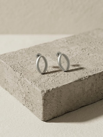 DNSK Copenhagen Øreringe 'SIGRID Waterproof Silver Stainless Steel Post Earring - Brushed Finish' i sølv