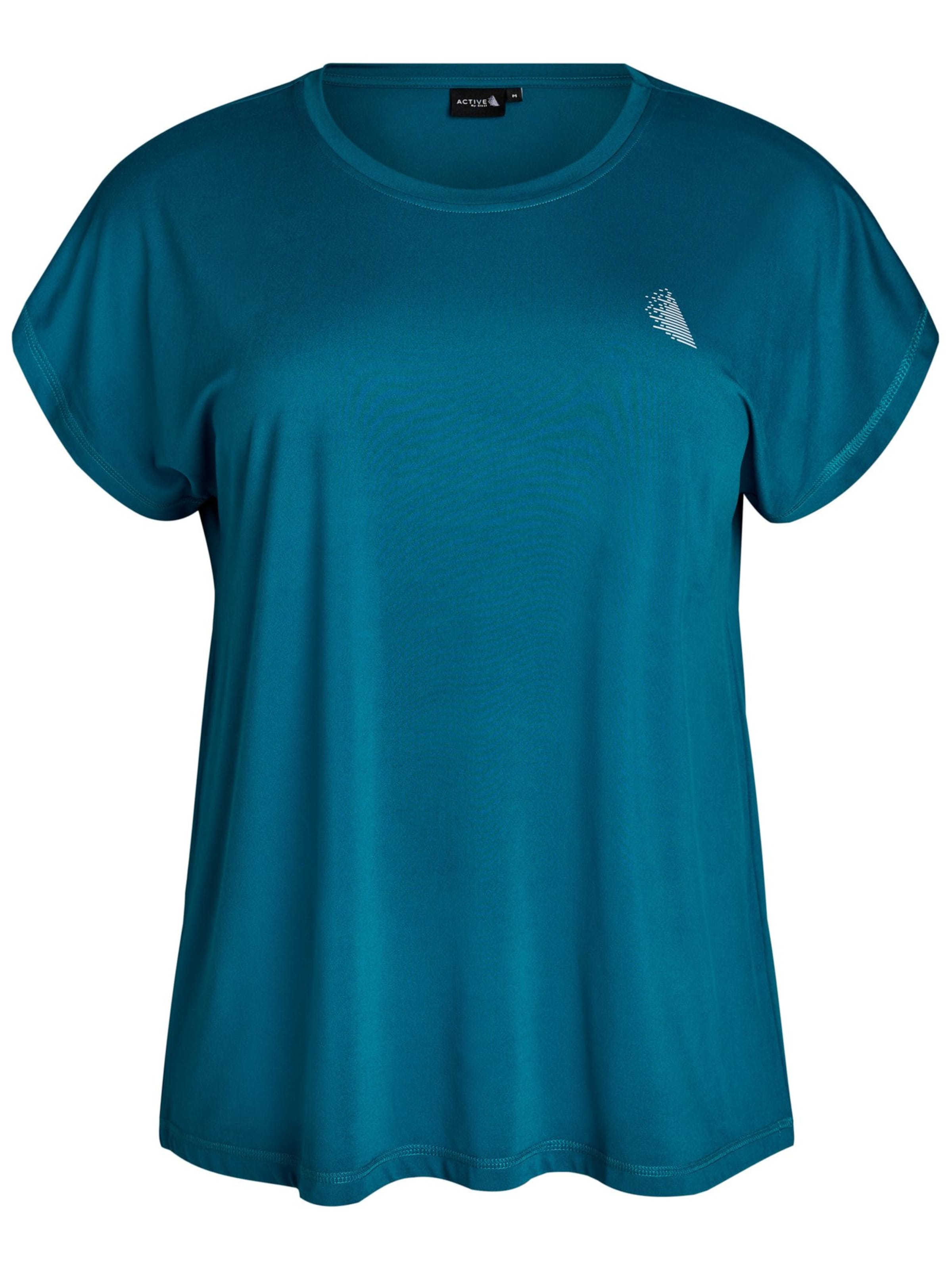 Zizzi Funktionsshirt 'ABASIC' in Blau: Vorderseite