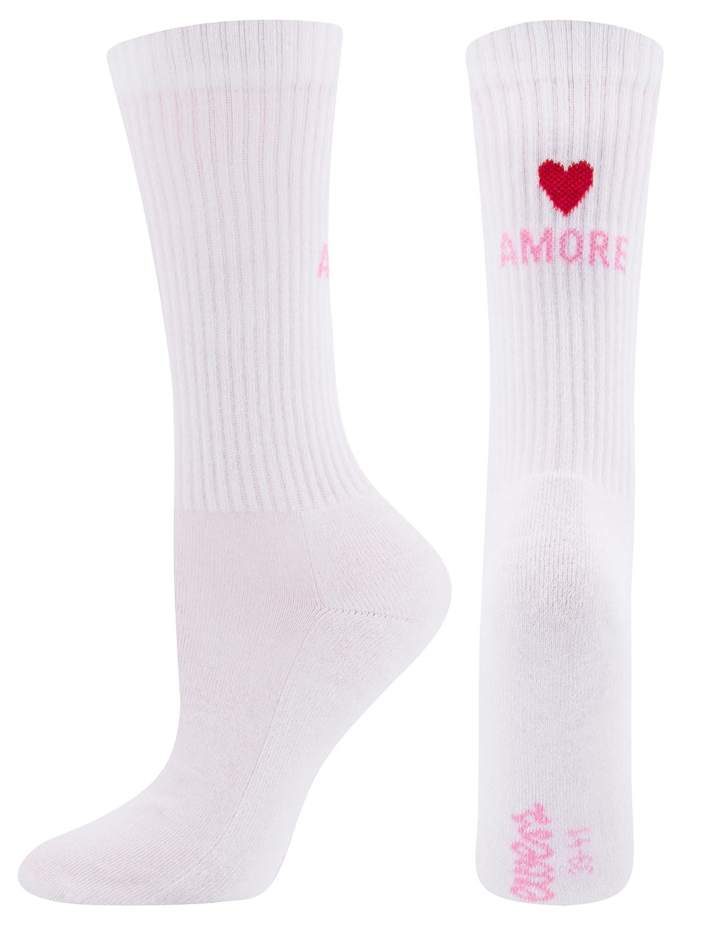 EWERS Къси чорапи 'Ciao Amore' в бяло