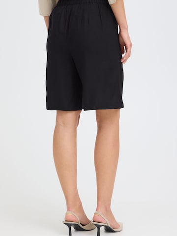 Oxmo - regular Pantalón ' OXNInna Linen Mix Bermuda ' en negro
