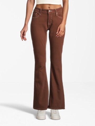 AÉROPOSTALE Flared Jeans in Brown: front