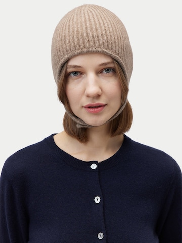 GOBI Cashmere Mössa 'Knitted Aviator Cap' i grå: framsida