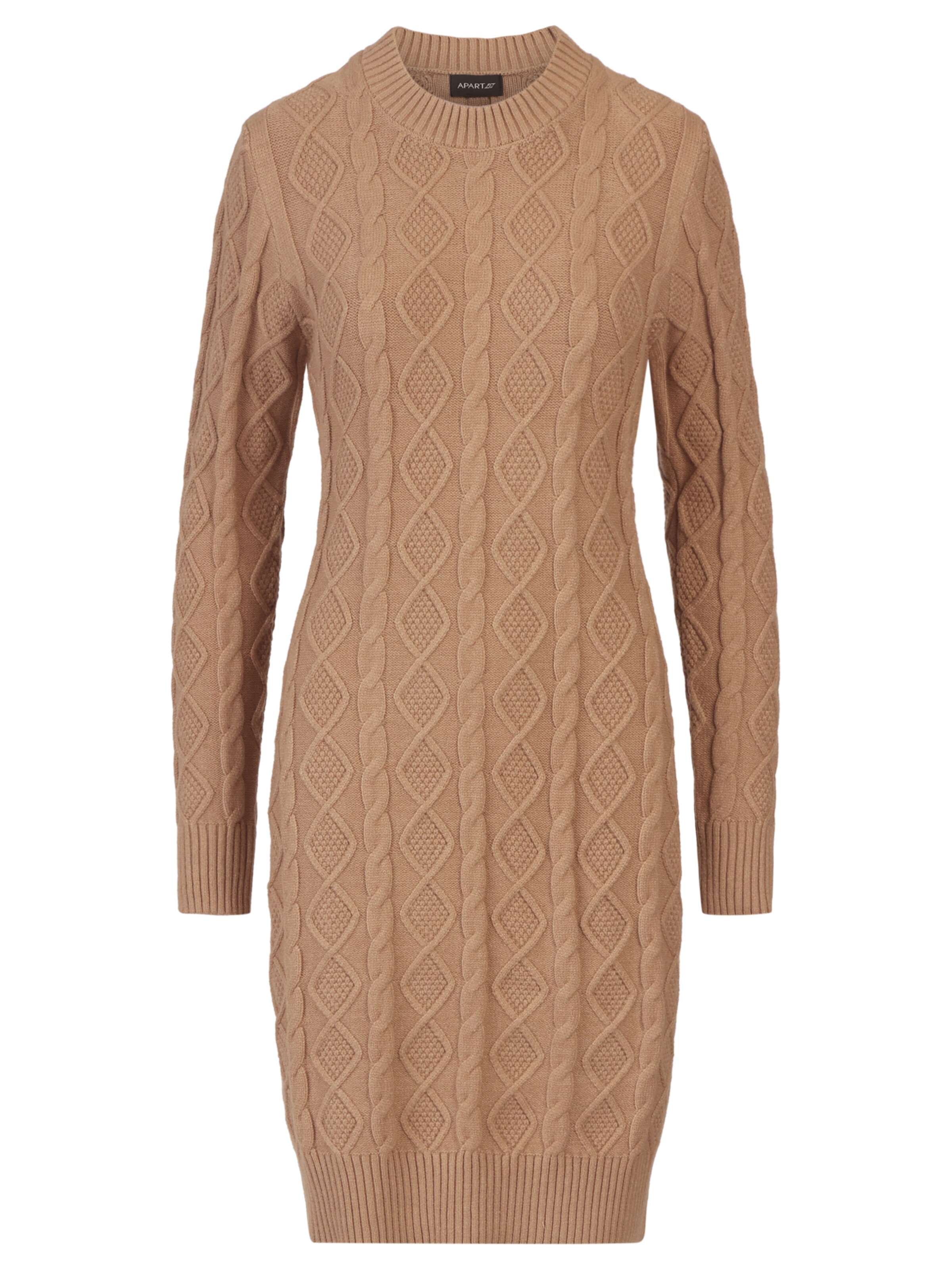 APART Knitted dress in Brown: front