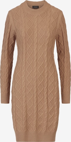 APART Knitted dress in Brown: front