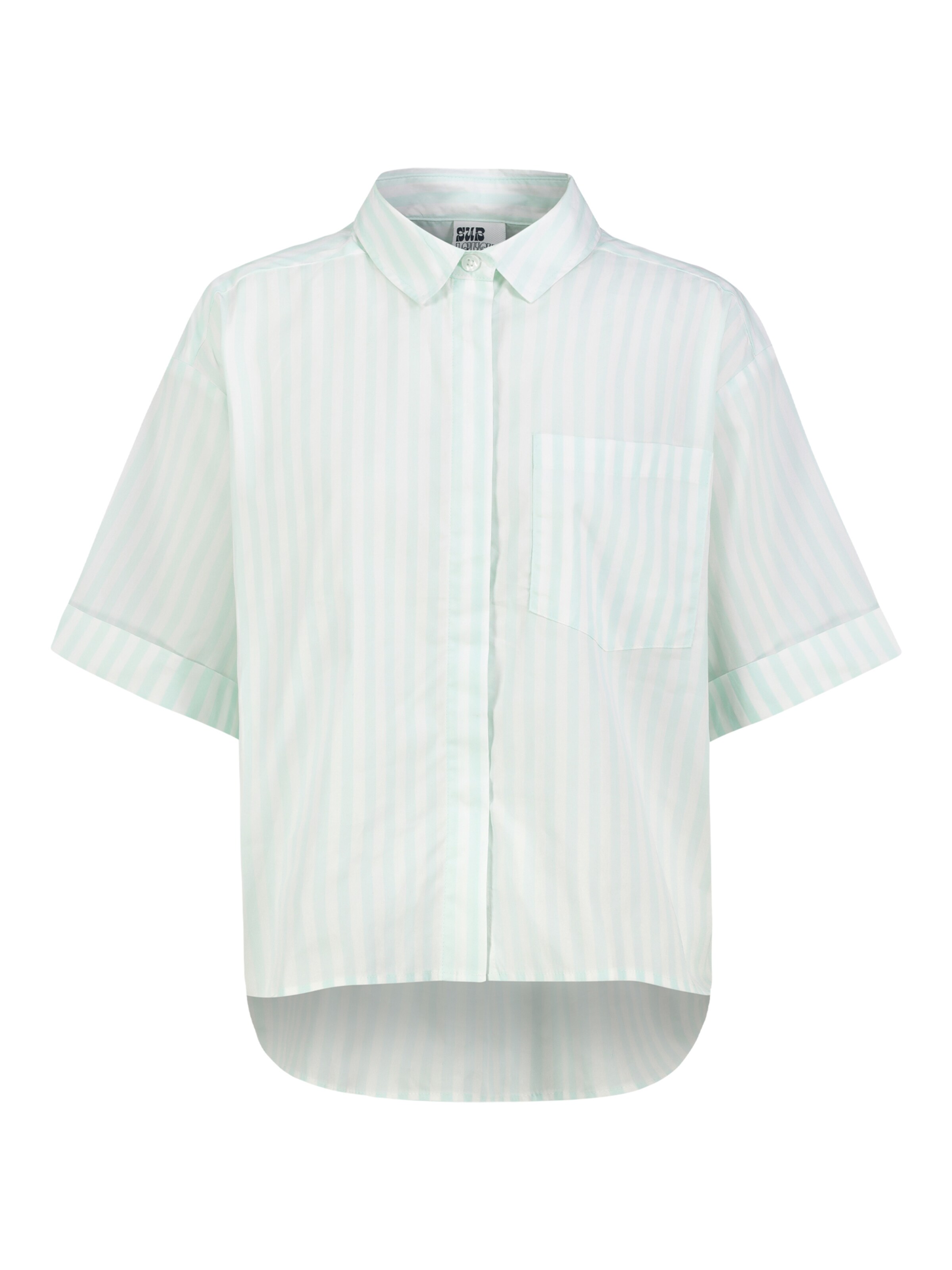 Sublevel Bluse in L in grün / weiß, Produktansicht