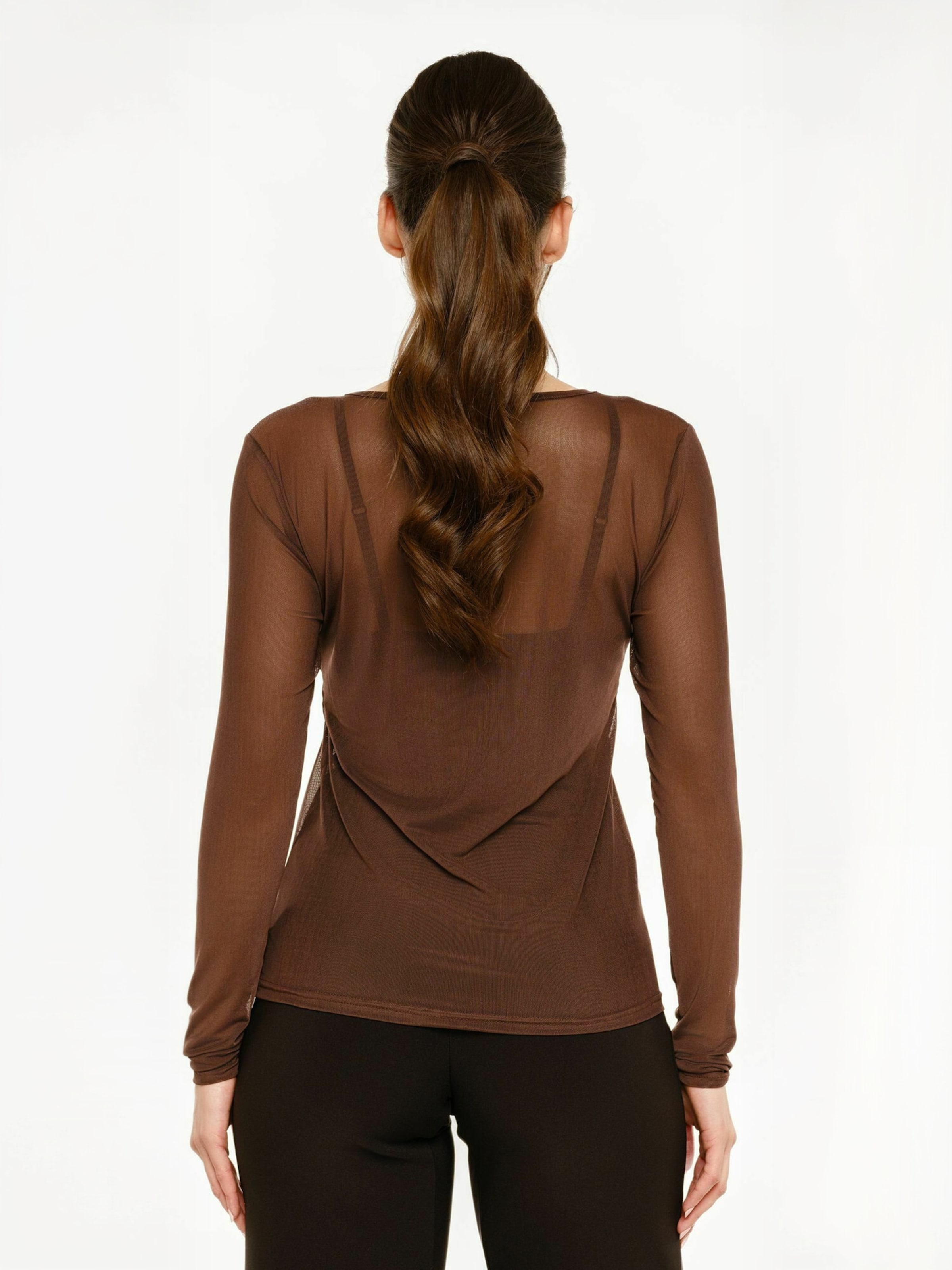 Liberte Essentiel - Top ' MESH ' em castanho