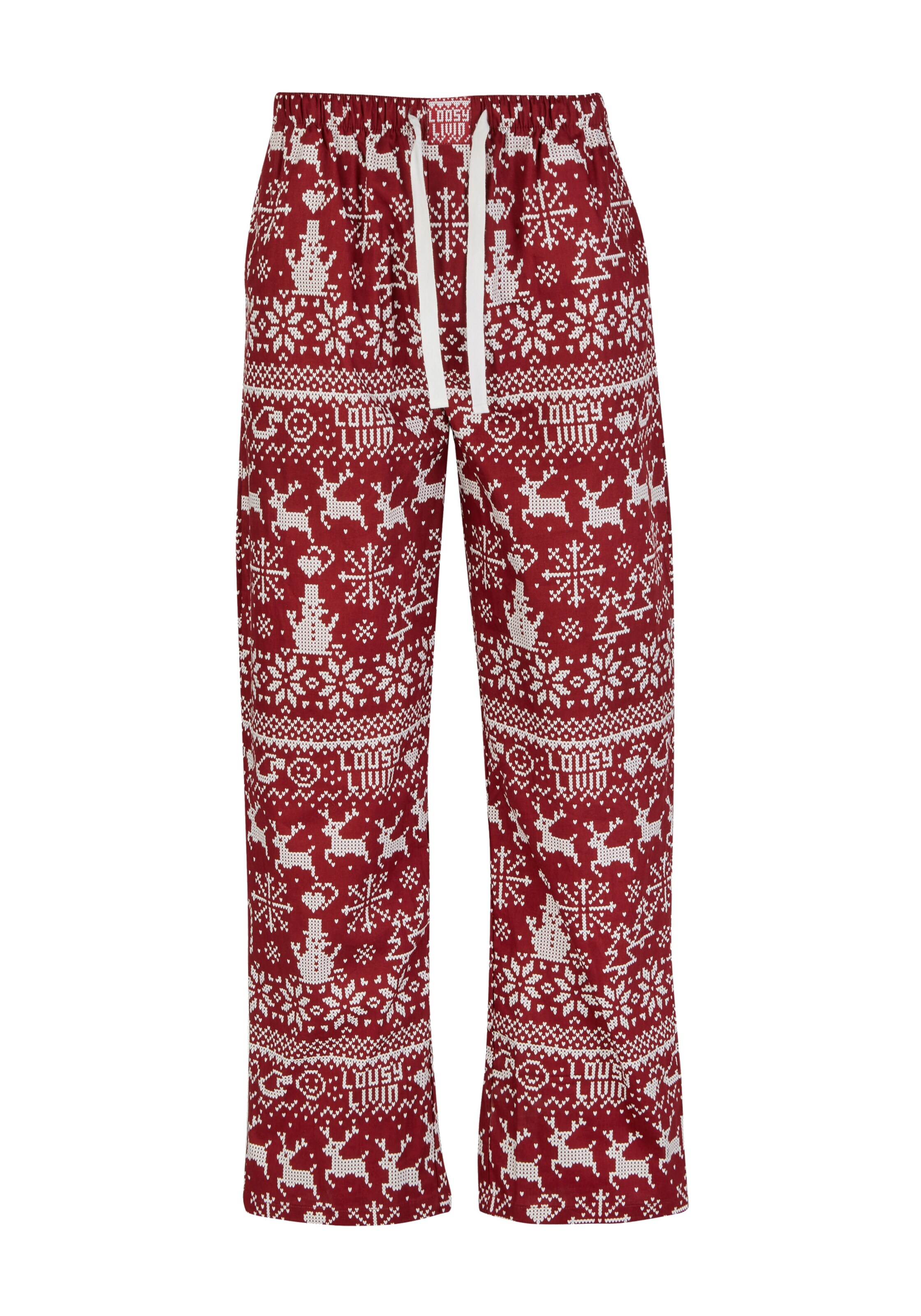 Lousy Livin Pyjamahose 'Scandi' in Rot: Vorderseite