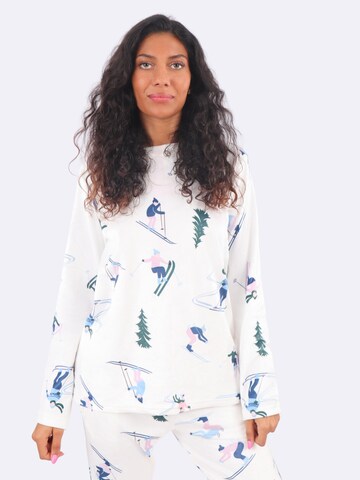 COZEE Pyjamas 'Skiers Velvet Pyjamas' i vit